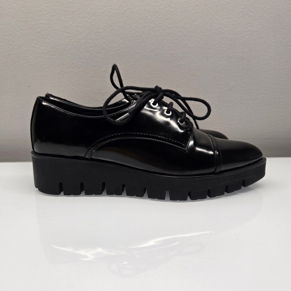 67 Outsider Platform Derby Creepers EU 39 US 8 Black Patent Chunky Lug Goth Punk